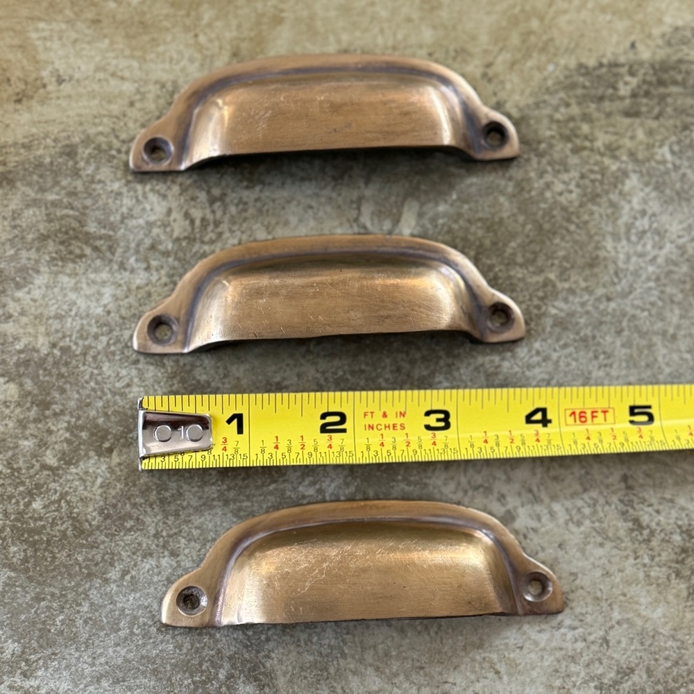 Vintage Brass Library Drawer Pulls Handles